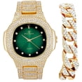 thumbnail image 1 of Bling-ed Out Cuban Bracelet with Oblong Iced Look Hip Hop Watch - ST10235 DX CB, 1 of 5