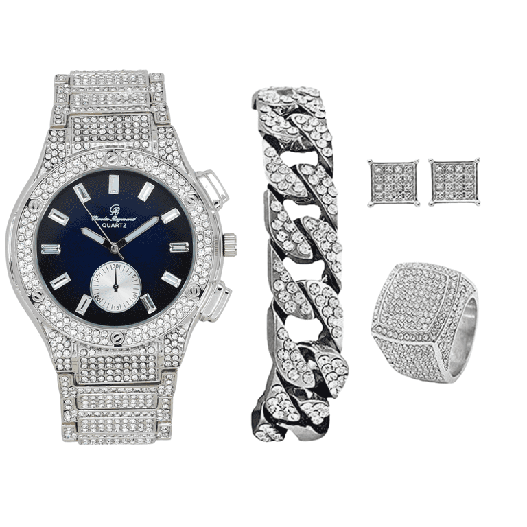 Rhinestone watch h and bracelet set Ladies Rhinestone Wristwatch Gift Set - Bling & Style main image 4