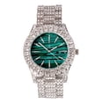 thumbnail image 1 of Bling'ed Out Money Moves with This Rollie Look - Unique Marbleized Abstract Design Color Dial - Men's Watch - ST10327 RN (ST10236 Marble Green Silver), 1 of 3