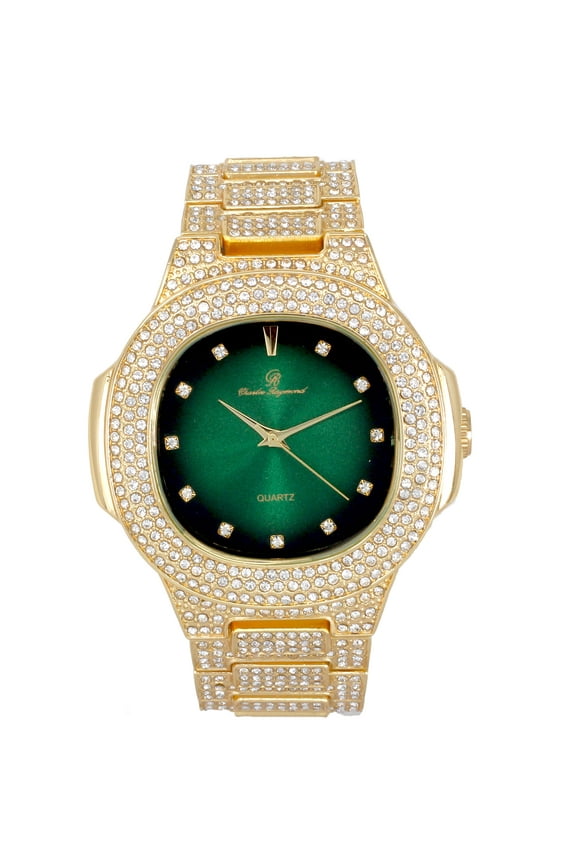 Bling-ed Out Oblong Metal Mens Color on Blast Watch - ST10235DX