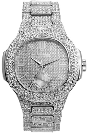 Bling-ed Out Oblong Metal Mens Color on Blast Watch - ST10235DX