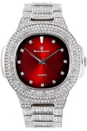 Bling-ed Out Oblong Metal Mens Color on Blast Watch - ST10235DX