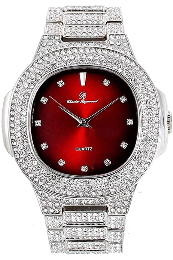 Bling-ed Out Oblong Metal Mens Color on Blast Watch - ST10235DX