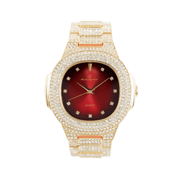 Bling-ed Out Oblong Metal Mens Color on Blast Watch - ST10235DX