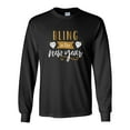 thumbnail image 1 of Bling in the New Year Unisex Adult Long Sleeve T-shirt-Black-medium, 1 of 4