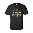 thumbnail image 1 of Bling in the New Year Unisex Adult Short Sleeve T-shirt-Black-small, 1 of 4