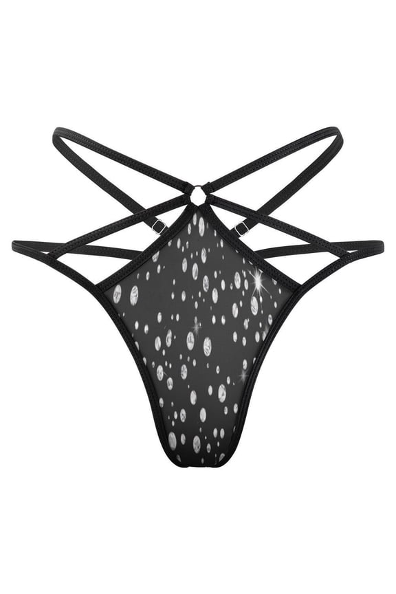 Bling with Diamond Open Type Women's Panties Crotch Opening G-strings Thongs Lingeries Underwear
