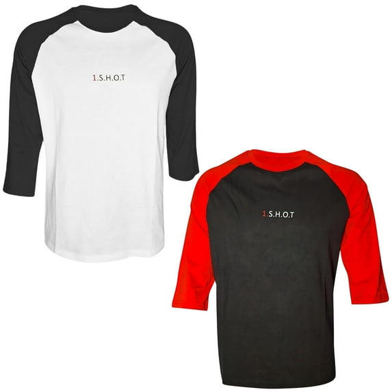 BlingShot Men's Raglan 3/4 Sleeve T Shirt - Cotton Mens Shirt - Long Sleeve Shirt - Casual Mens Clothing (2 Pack) - Black-Red- XL