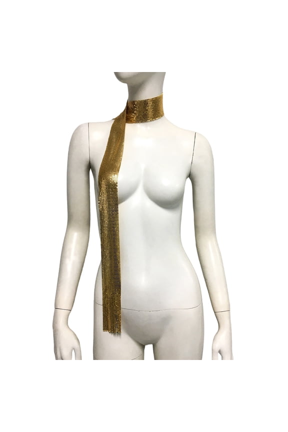Blingbling Scarf for Women Full Sequins Long Chain for Nightclub Proms Choker Blingbling Nightclub Cool Jewelry