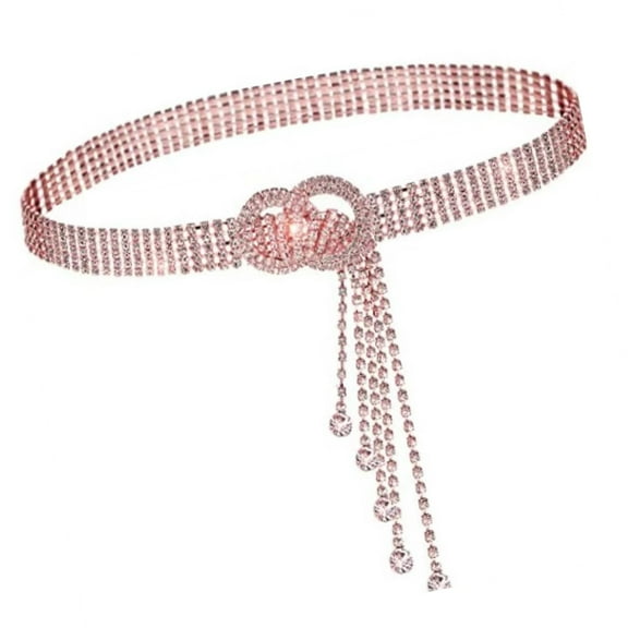 Blingbling Waist Belt Aesthetic Rhinestones Photo Props Waist Belt for Jeans Dress Belt Body Jewelry