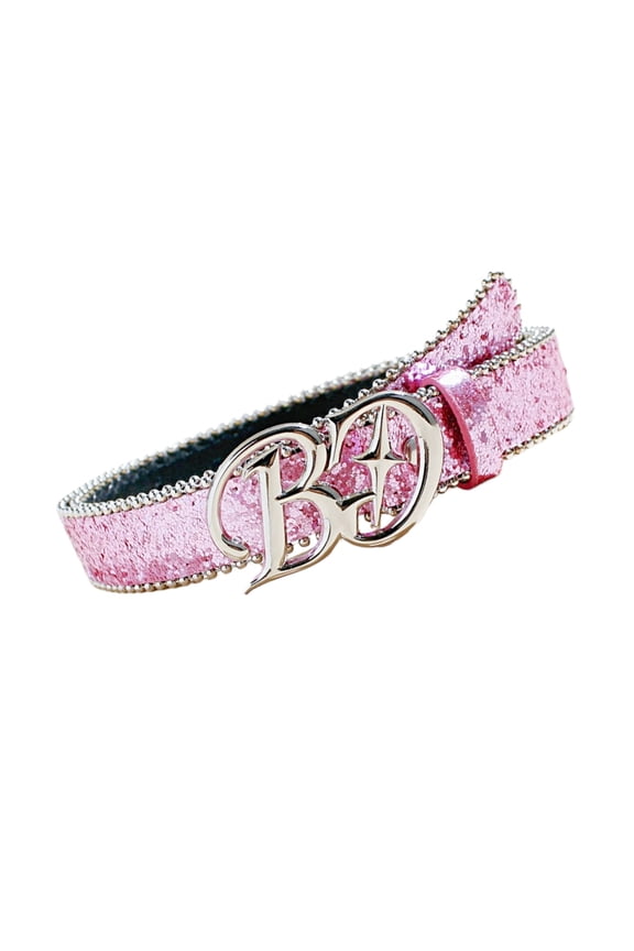 Blingbling Waist Belt for Street Dance Jean Belt Punk Waist Chain Letter Buckle Glitter