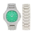 thumbnail image 1 of Blinged Out Oblong Case Metal Mens Watch w/Matching Blinged Out Bracelet Set - ST10235 DX MB, 1 of 4