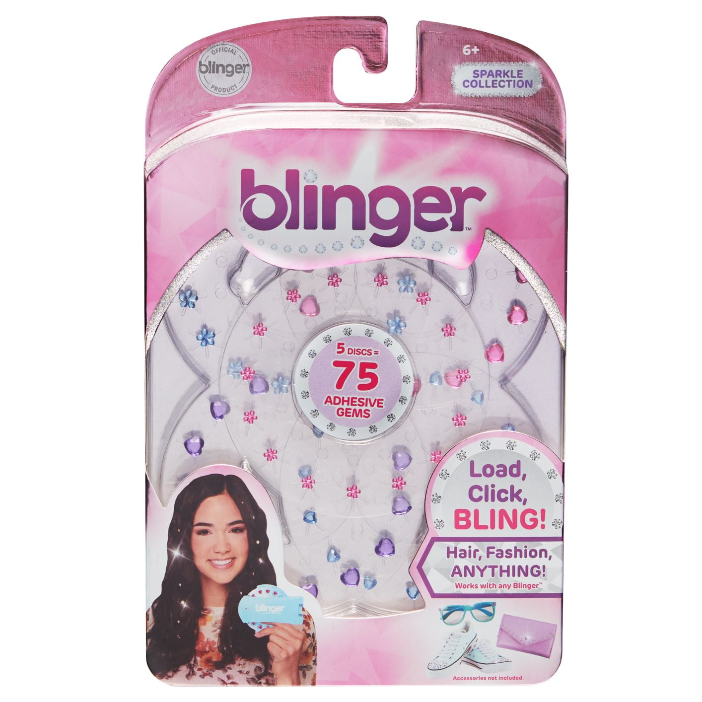 Blinger 5 Piece Refill Pack - Sparkle Collection Jewel Pack - Load, Click,  Bling! Hair, Fashion, Anything! 