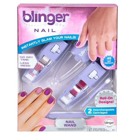 Blinger Nail Wand - Chevron With Pink Glitter