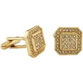 thumbnail image 1 of Blingforfun Elegant Vermeil Inner Shape CZ Gold Tone Cufflinks Gift Boxed, 1 of 1