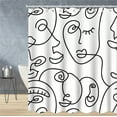 thumbnail image 1 of Blingpainting Abstract lines Face shower curtain/ women face Polyester Fabric waterproof shower curtains / Bathroom Shower Curtain with Hooks /Art decor, 1 of 6