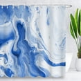 thumbnail image 1 of Blingpainting Blue Marble Shower Curtain,Blue White Ombre Bath Shower Curtain,Shower Stall Curtain,Modern Fancy Luxury in Watercolor Print Bathroom Decor, 1 of 5
