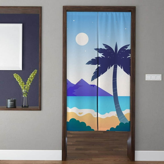 Blingpainting Bohemia Art Noren Door Curtain Modern Minimalism Sea night Doorway Curtain for Kitchen Partition Bedroom Door Privacy Decor
