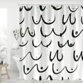 thumbnail image 1 of Blingpainting Boobs Shower Curtain Waterproof Polyester Fabric Bathroom Curtains Black and White Shower Curtains with 12 Hooks-Cool Shower Curtains, 1 of 6