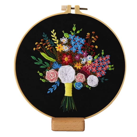 Blingpainting Handheld Flower Embroidery - Easy-to-Use, Portable, Beautiful Designs, Embroidery Kit for Art Craft Handy Sewing, Perfect for DIY Beginners