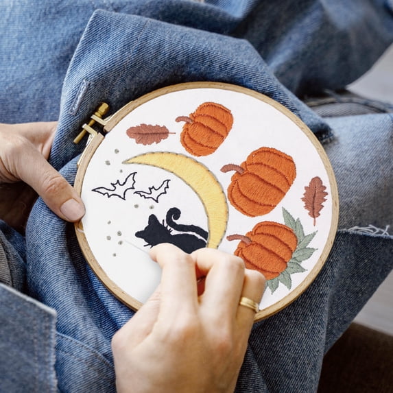 Blingpainting Stamped Embroidery Starters Kits for Beginners with Hoops Cloth Color Threads Cross Stitch Kits Needlework for Adults Students Home Decor