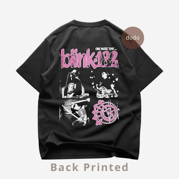 Blink 182 Back T-Shirt - Pop Music Shirt - One More Time Album - Blink 182 Album Shirt - Blink 182 Merch - Unisex Pop Clothing,Black Color,Size M