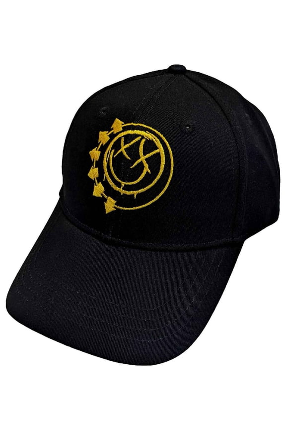 Blink-182 Baseball Cap Yellow Six Arrow Smile Band Logo new Official Black