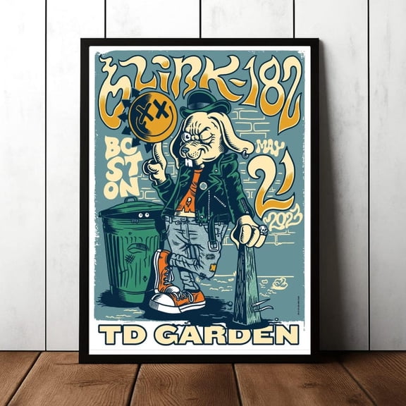 Blink-182 Boston Concert Poster, TD Garden May 21 2023 Punk Rock Tour Art, Size 24x36 Unframed Poster