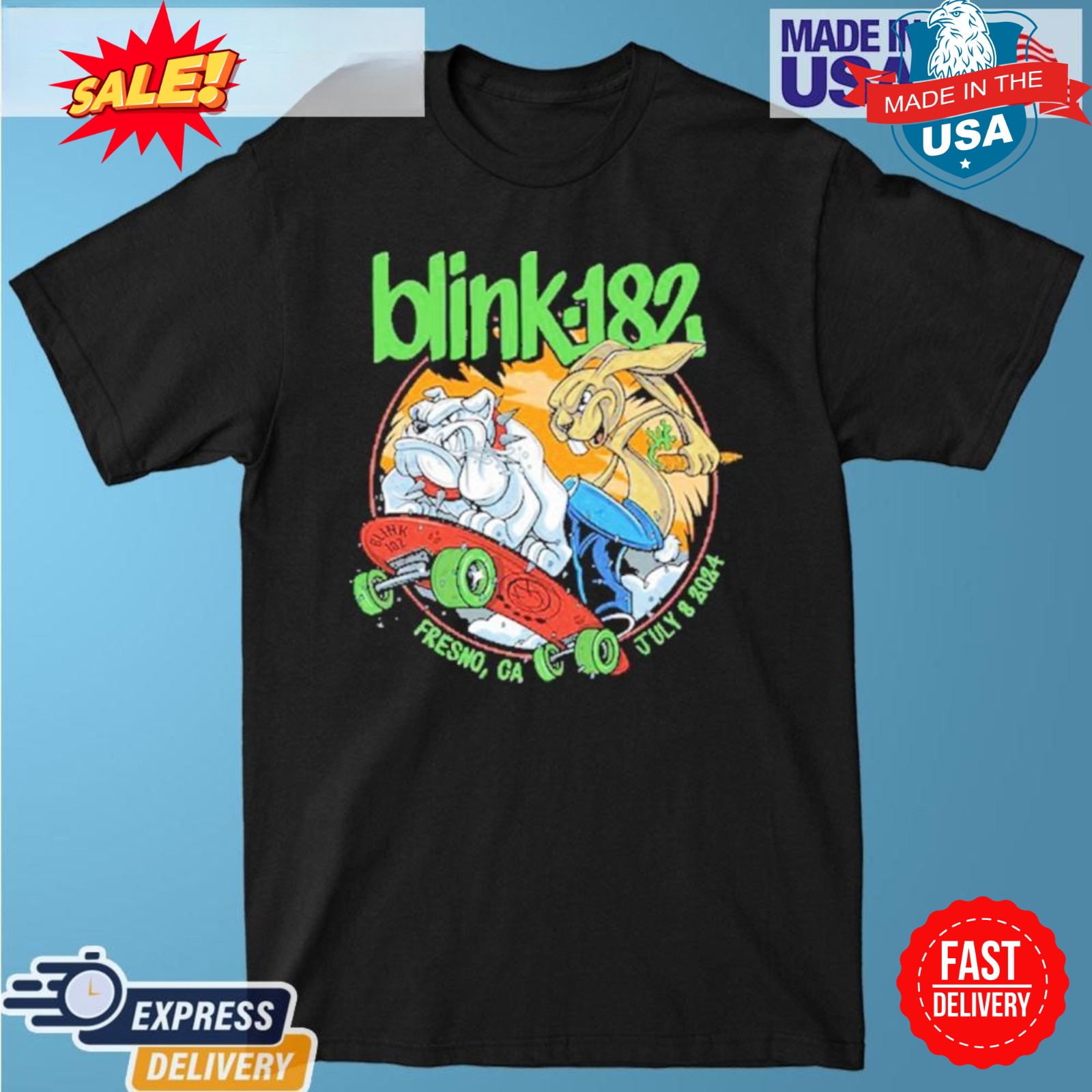 Blink182 Fresno CA 782024 Shirt S5XL