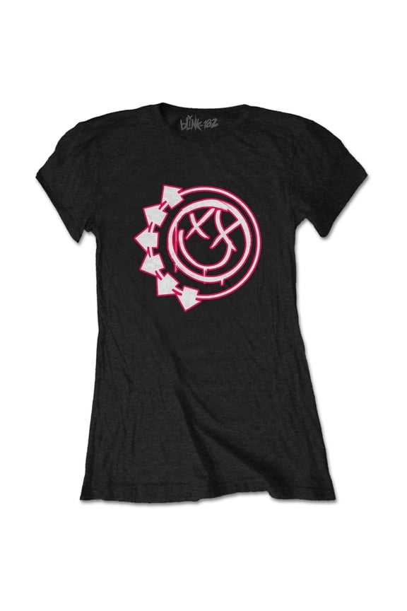 Blink-182 Ladies T-Shirt: Six Arrow Smiley (Large)