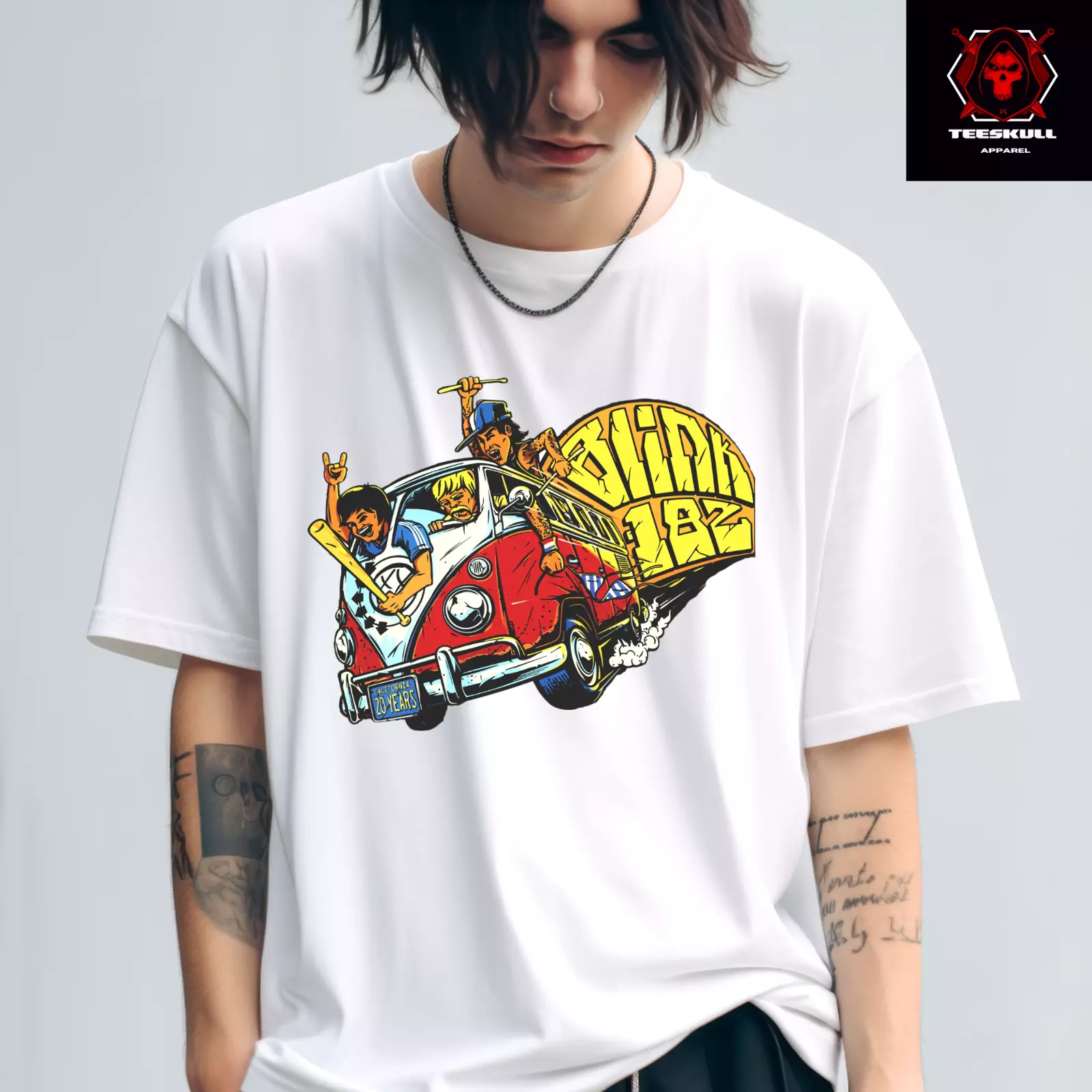 Blink 182 T-Shirt – Punk Rock Band, Unisex, Rundhals, Erwachsene Herren/Frauen, Fangeschenk