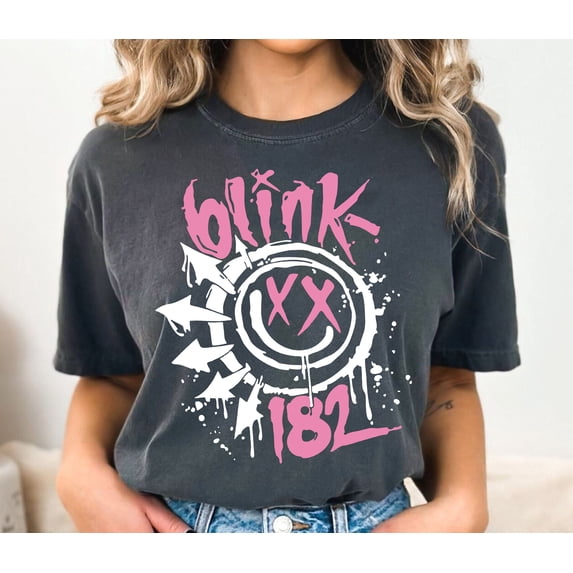 Blink 182 T Shirt Neon Distressed Band Logo Nuovo Ufficiale Uomo Size S