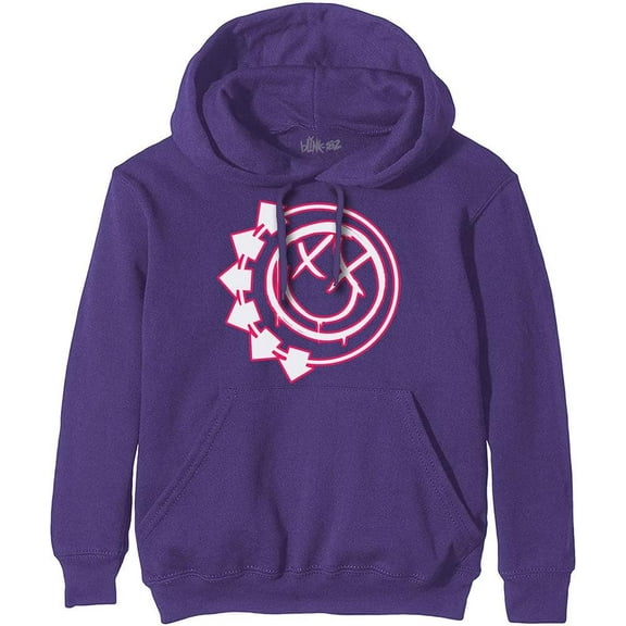 Blink 182 Six Arrow Smiley Pull Over Hoodie Purple X-Large | Officially Licensed Merchandise