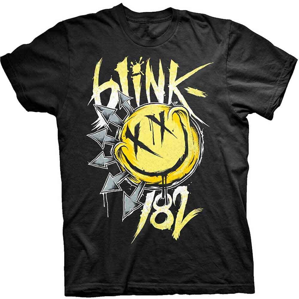 Blink182 T Shirt Big Smile Arrows Officially Licensed Mens Black Pop Punk Merch