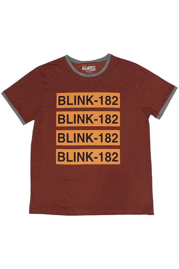 Blink-182 Unisex Ringer T-Shirt: Logo Repeat (XX-Large)