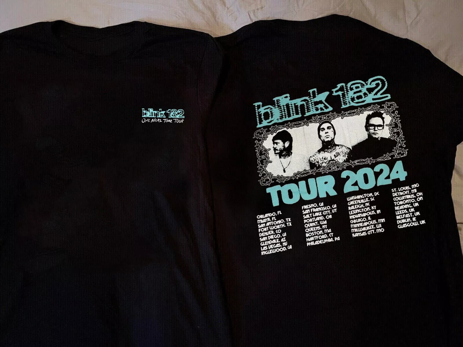 Blink182 World Tour ONE MORE TIME Dates 2024 Unisex Tee Shirt