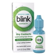 Blink Contacts Rewetting & Lubricant Eye Drops For Soft & RGP Lenses, 0.34 fl oz