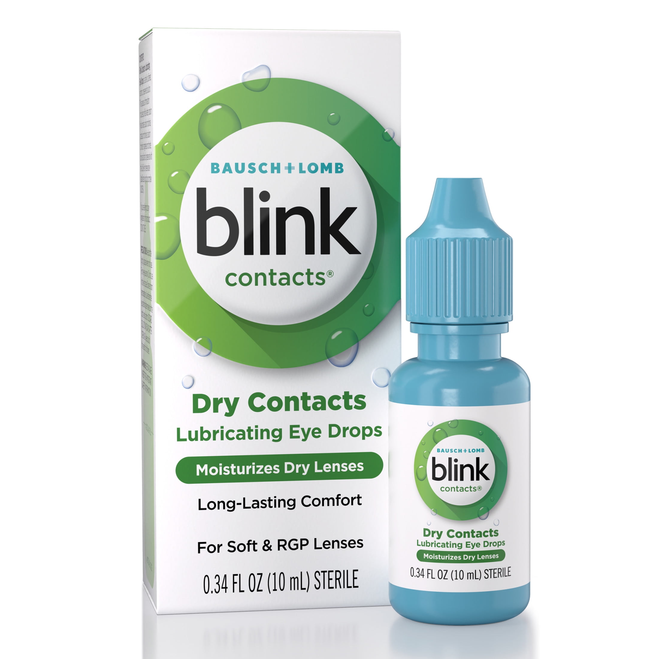 Blink Contacts Lubricating Eye Drops For Soft & Rgp Lenses, 0.34 fl. Oz.
