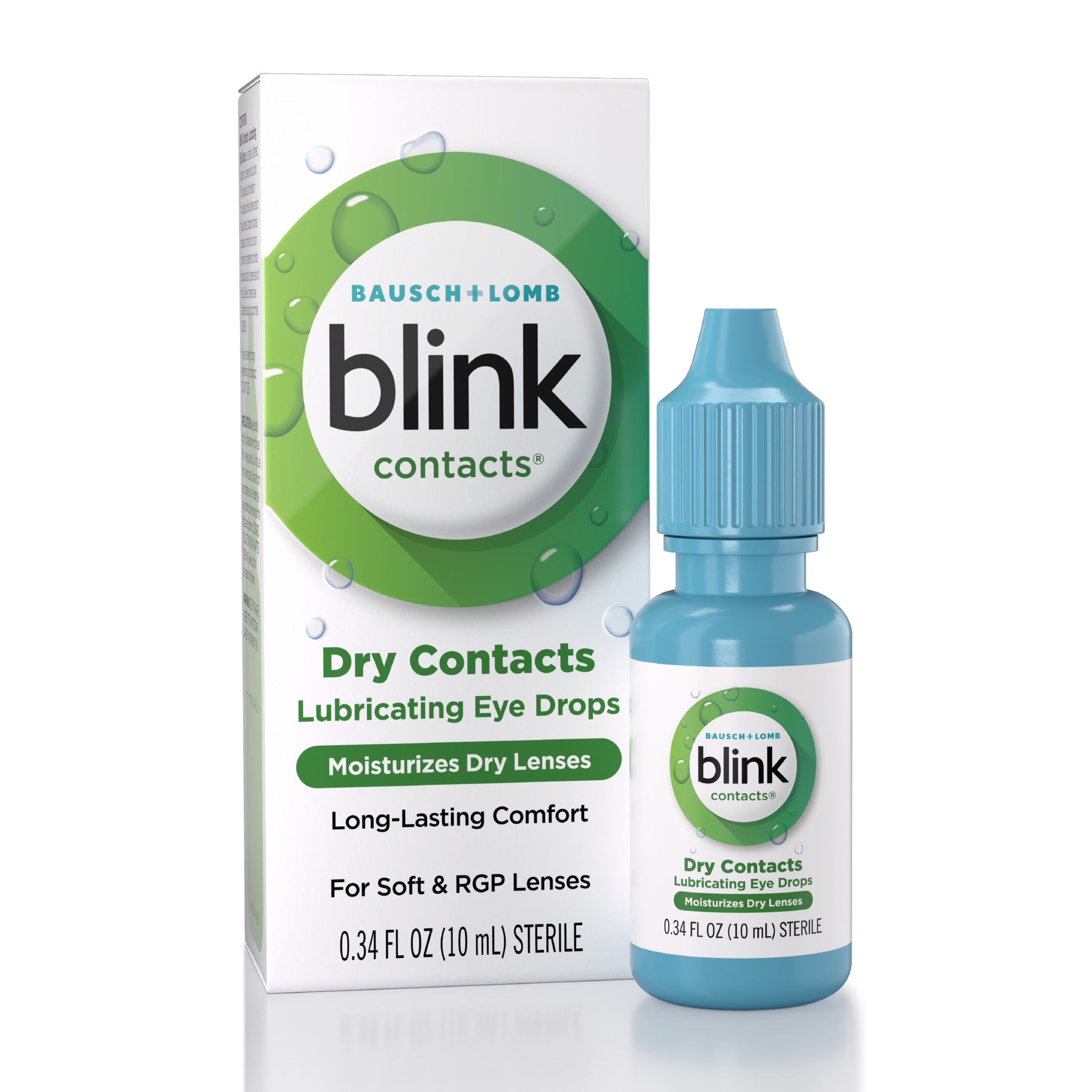 Blink Contacts Lubricating Eye Drops For Soft & Rgp Lenses, 0.34 fl. Oz