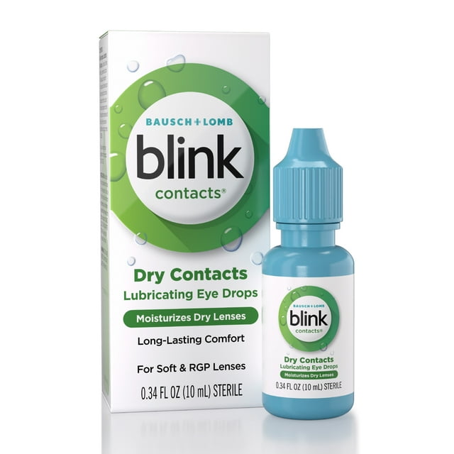 Blink Contacts Lubricating Eye Drops For Soft & Rgp Lenses, 0.34 fl. Oz