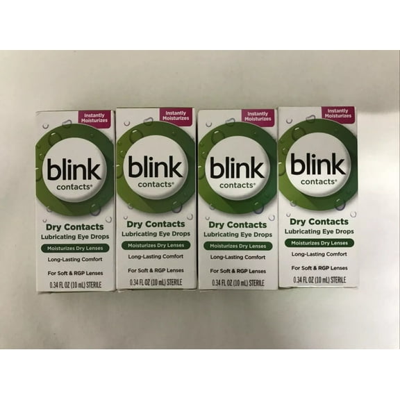 Blink Contacts Moisturizes Dry Lenses Long Lasting Comfort Lubricating Eye Drops 0.34, Pack of 3