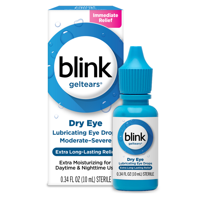 Blink Gel Tears Lubricating Eye Drops, from Bausch + Lomb, 0.34 Fl oz