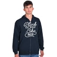 thumbnail image 1 of Blink If You Like Me Funny Sarcastic Unisex Fleece Graphic Zip Up Hoodie Brisco Brands 4X, 1 of 2
