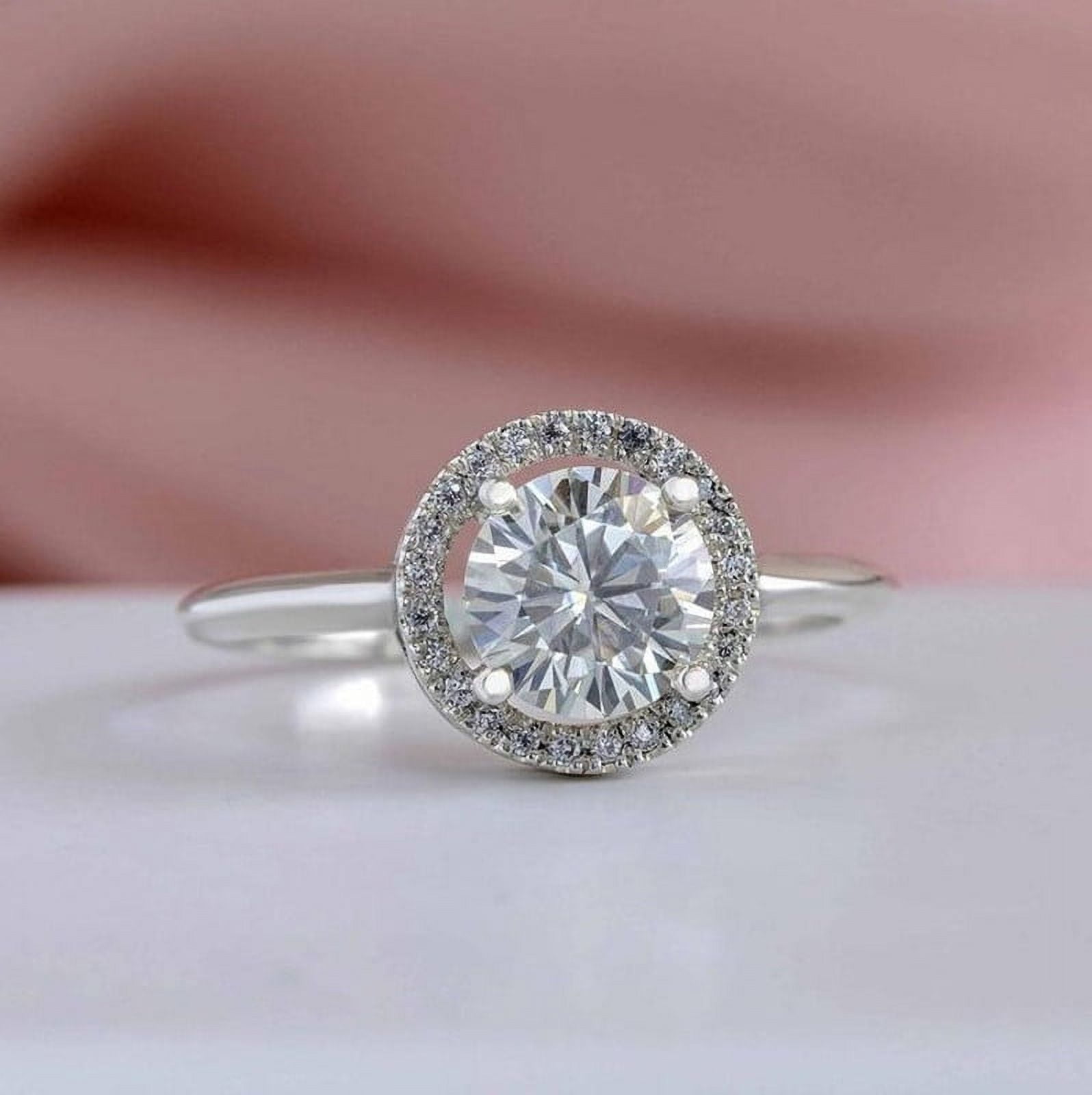 Blink Jewel 14K White Gold Over Rings Round Brilliant Cut 2.2 Ct