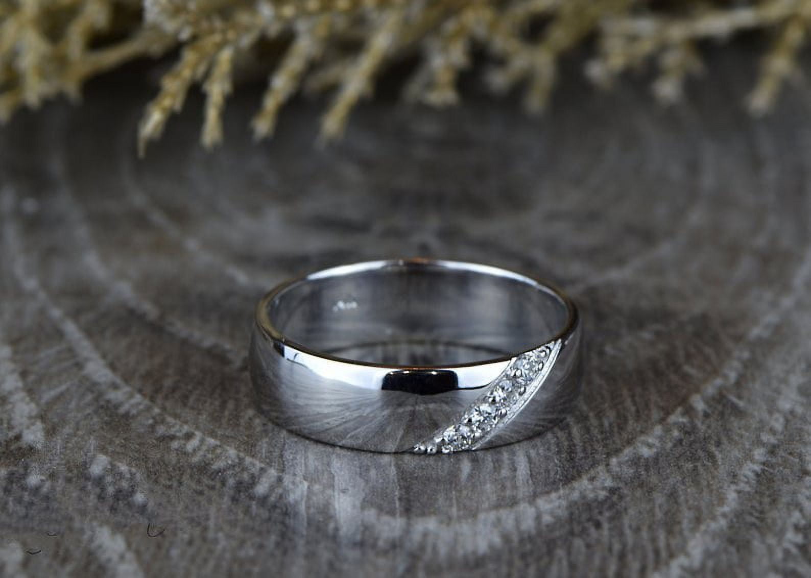 Blink Jewel 14K White Gold Over Wedding Rings 0.8 Ct Brilliant Round