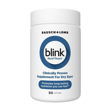 Blink NutriTears Supplement for Dry Eyes With Lutein and Zeaxanthin Softgels, 50 Count