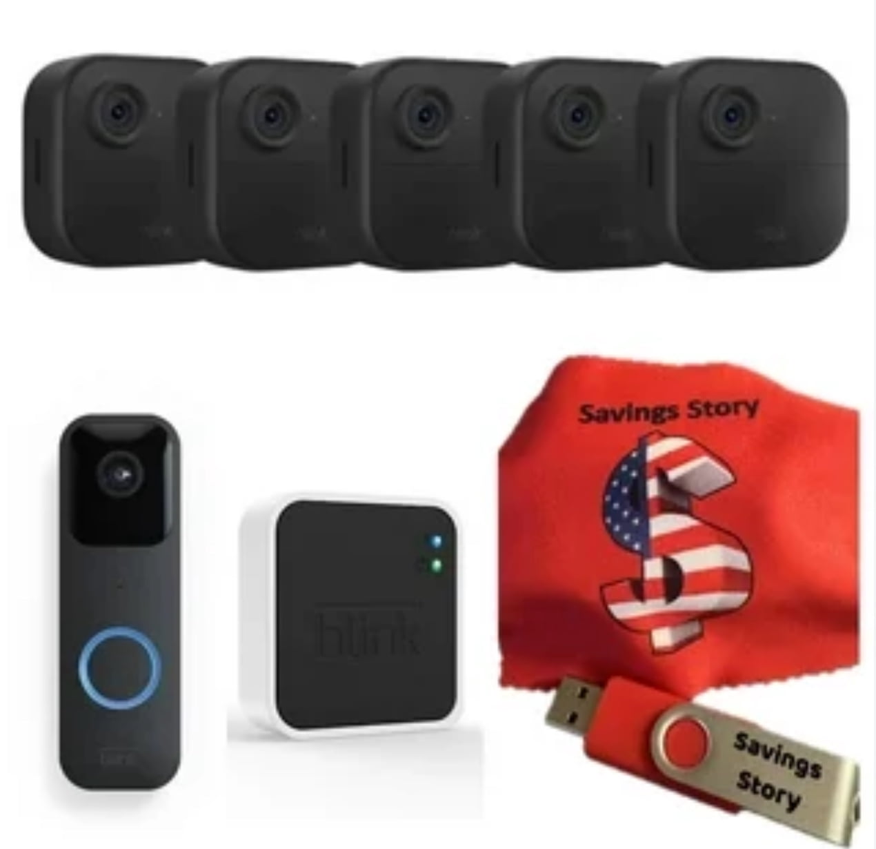 Blink Outdoor 4th Gen, 5 HD Cameras + Video Doorbell Bundle with  display picture 1