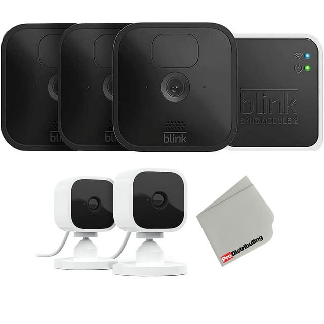 Blink_Outdoor 3 Camera Kit Wireless Security Camera with 2 Indoor Mini