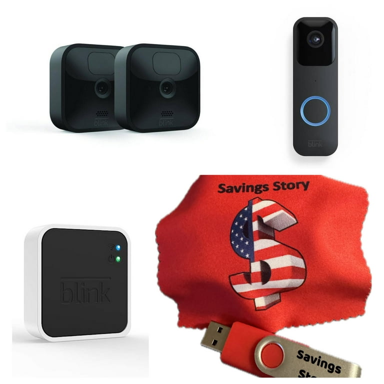 Blink_Outdoor (3rd Gen) 2 HD Camera System + Video Doorbell Bundle with  Sync Module 2 and Savings Story 64GB USB drive & Cleaning Cloth,  Surveillance