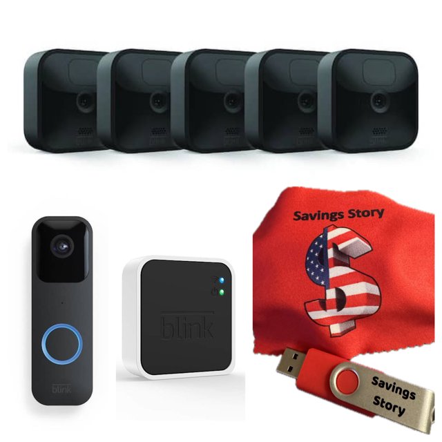 Blink_Outdoor (3rd Gen) 5 HD Camera System + Video Doorbell Bundle with